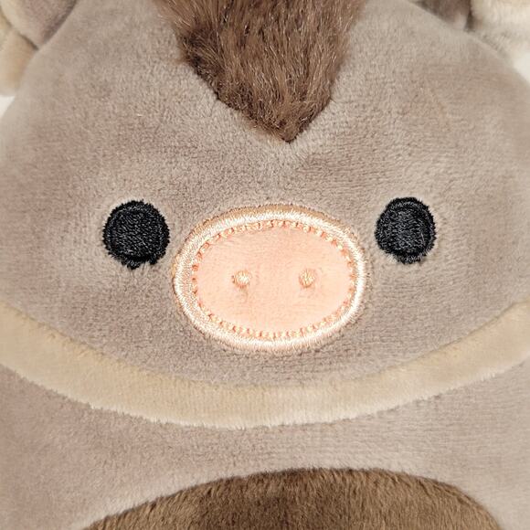 Squishmallows Ronnie Cow Plush 5" Brown Fuzzy Hair Kellytoy Jazwares With Tag - Picture 6 of 11